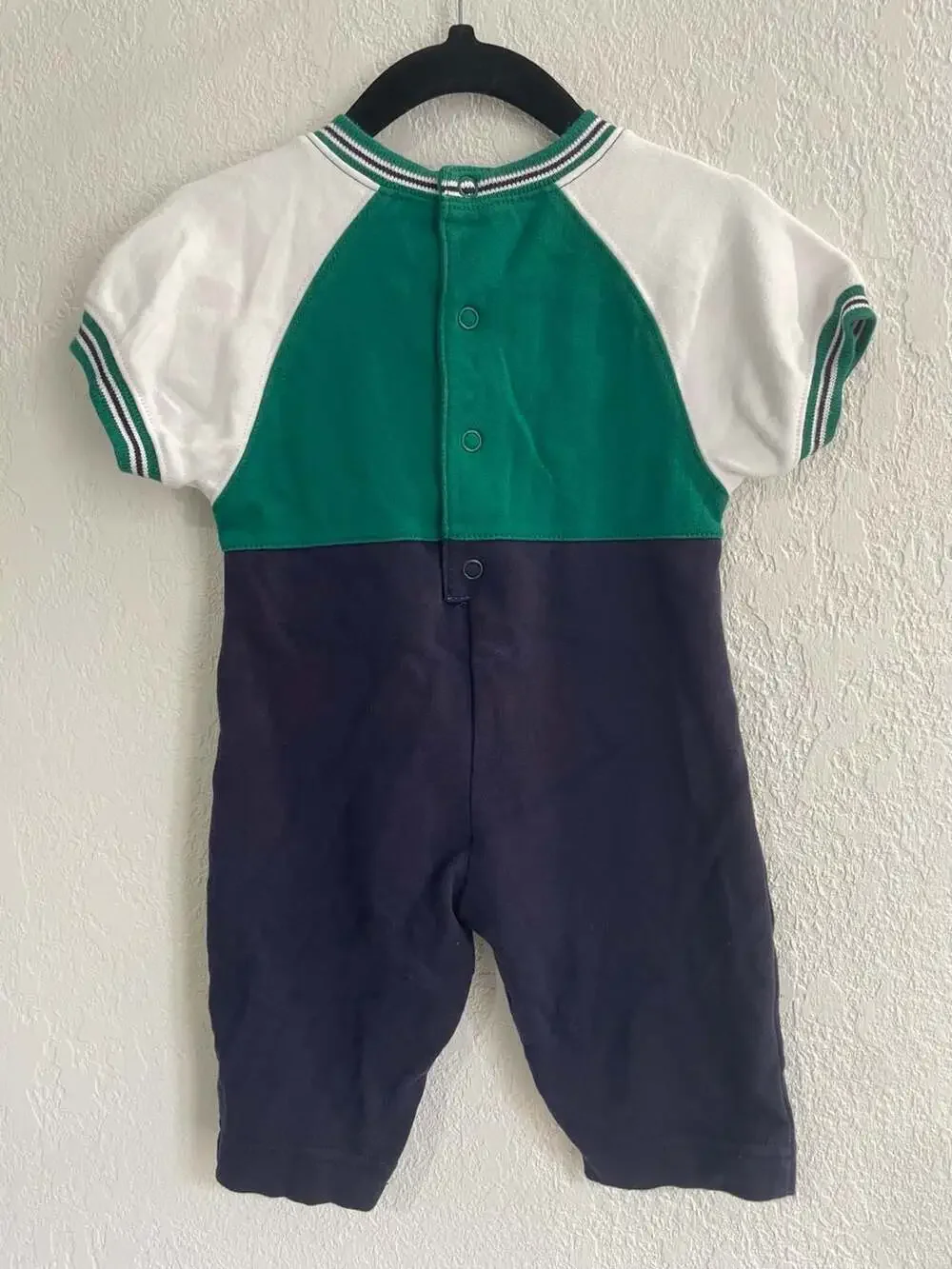 Vintage Gymboree Baby Boy Sports Themed Romper Lacrosse Rugby Crew Embroidered C